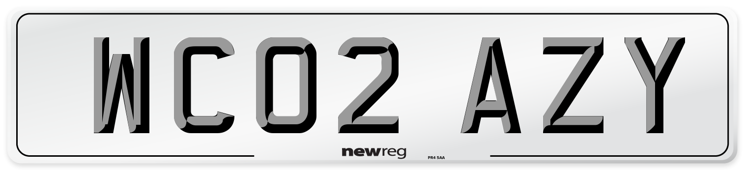 WC02 AZY Number Plate from New Reg
